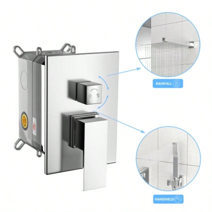 Dual Shower - 10 Inch Wall Mounted Square Shower System with Rough - in,
