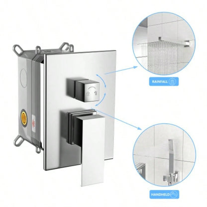 Dual Shower - 10 Inch Wall Mounted Square Shower System with Rough - in,