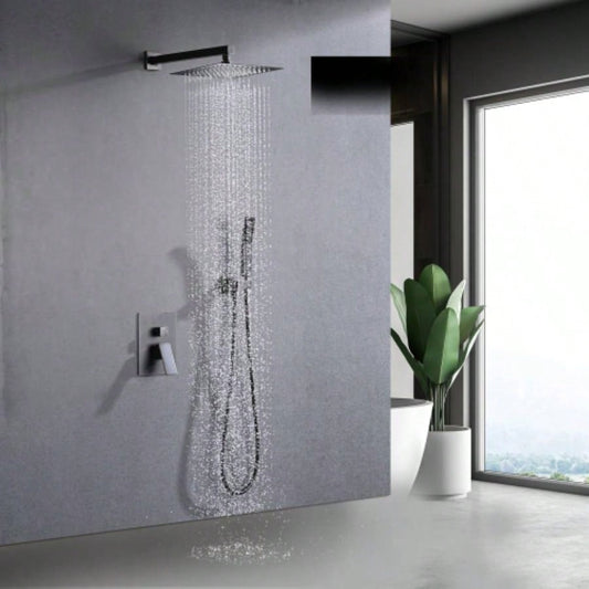 Shower System Shower Faucet Combo Set Wall Mounted with 10 Rainfall Shower and handheld shower faucet