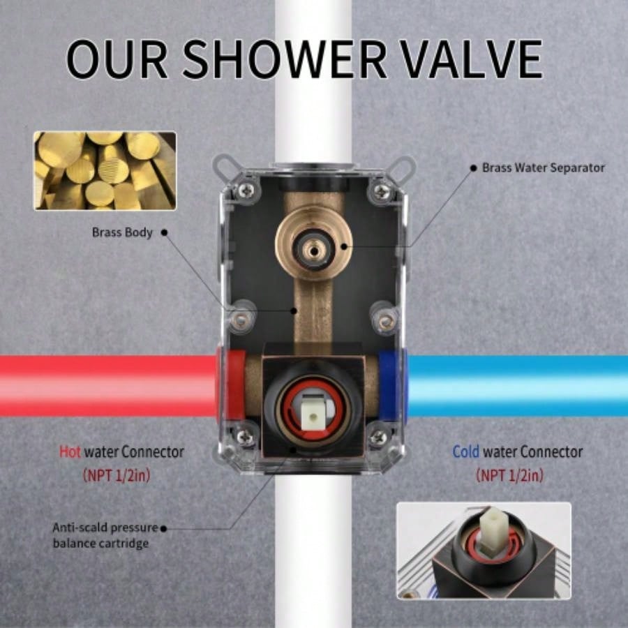 Shower System Shower Faucet Combo Set Wall Mounted with 10 Rainfall Shower and handheld shower faucet