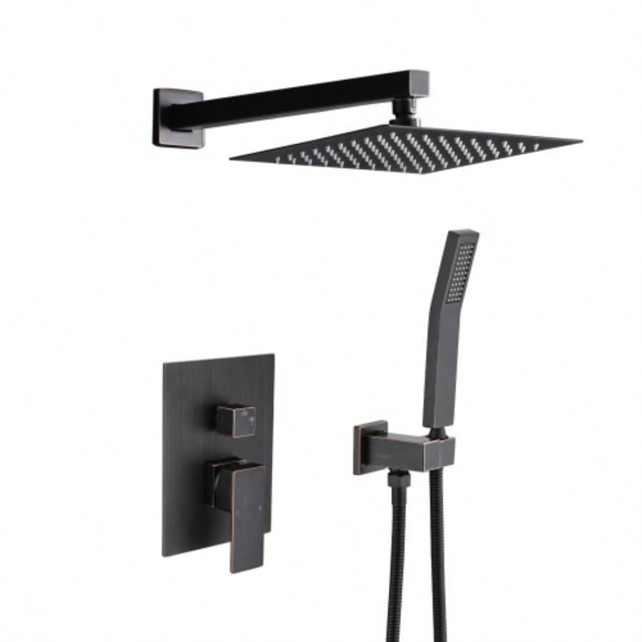 Shower System Shower Faucet Combo Set Wall Mounted with 10 Rainfall Shower and handheld shower faucet
