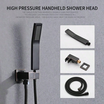 Shower System Shower Faucet Combo Set Wall Mounted with 10 Rainfall Shower and handheld shower faucet