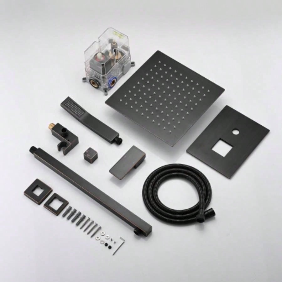 Shower System Shower Faucet Combo Set Wall Mounted with 10 Rainfall Shower and handheld shower faucet