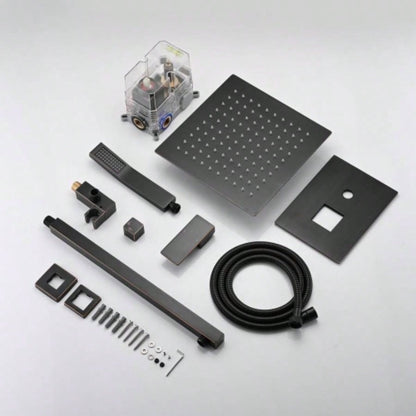Shower System Shower Faucet Combo Set Wall Mounted with 10 Rainfall Shower and handheld shower faucet