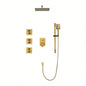 Shower System with Shower, Hand Shower, Slide Bar, Bodysprays, Shower Arm, Hose, Trim, and Lever Handles