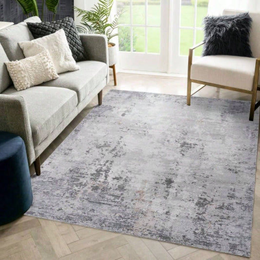 LOOM LUXE 8X10 Ivory/Sand/Abstract Non - Shedding Living Room Bedroom Dining Home Office Stylish and Stain Resistant Area Rug