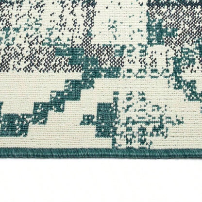 Modern, Geometric, Textured Cut Pile 53x 6 Rectangle Area Rug