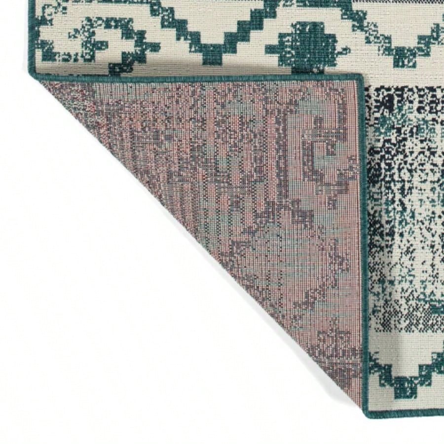 Modern, Geometric, Textured Cut Pile 53x 6 Rectangle Area Rug