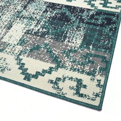 Modern, Geometric, Textured Cut Pile 53x 6 Rectangle Area Rug