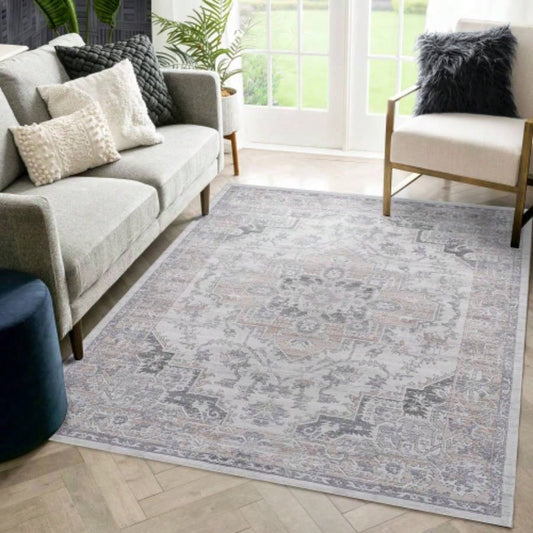 LOOM LUXE 8X10 Ivory/Beige/ Non - Shedding Living Room Bedroom Dining Home Office Stylish and Stain Resistant Area Rug