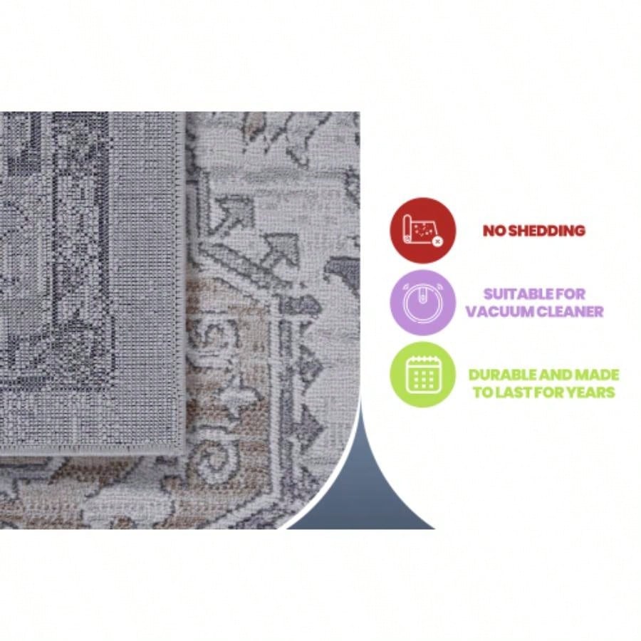 LOOM LUXE 8X10 Ivory/Beige/ Non - Shedding Living Room Bedroom Dining Home Office Stylish and Stain Resistant Area Rug