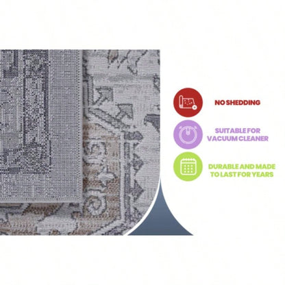 LOOM LUXE 8X10 Ivory/Beige/ Non - Shedding Living Room Bedroom Dining Home Office Stylish and Stain Resistant Area Rug