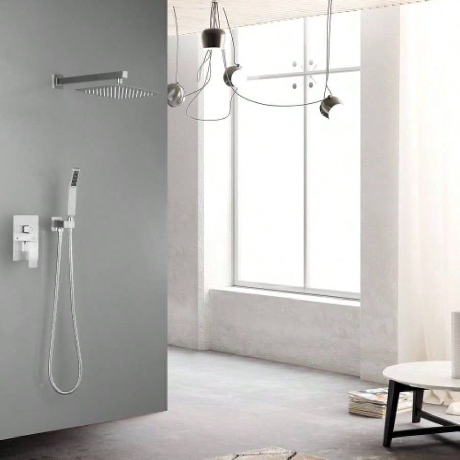 10 inch Shower Bathroom Luxury Rain Mixer Shower Complete Combo Set Wall Mounted
