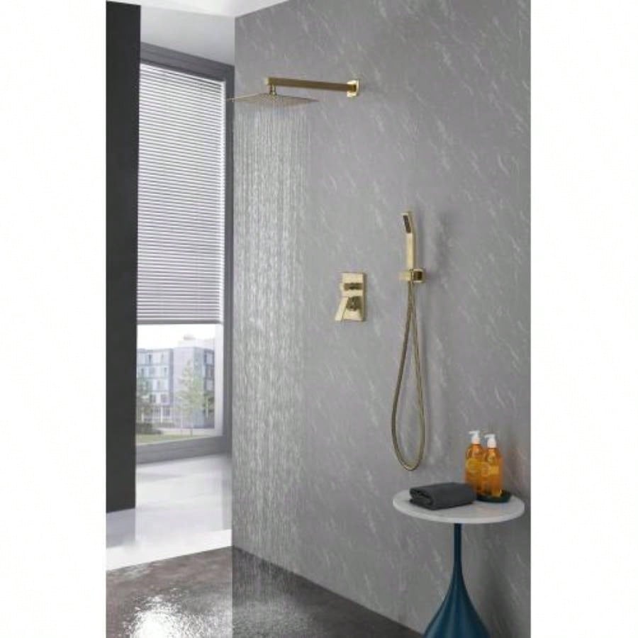 10 inch Shower Bathroom Luxury Rain Mixer Shower Complete Combo Set Wall Mounted