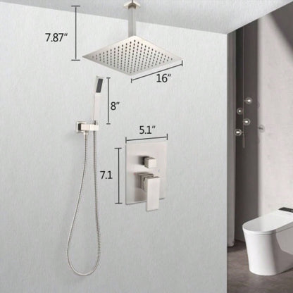 Ceiling Mounted Shower System Combo Set with Handheld and 16Shower