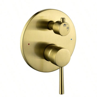 Shower System, Wall Mounted Shower Faucet Set Bathroom with High Pressure 10 Stainless Steel Rain Shower Handheld Shower Set, 2 Way Pressure Balance Shower Kit, Brushed Gold
