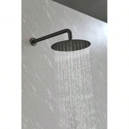 Shower System, Wall Mounted Shower Faucet Set Bathroom with High Pressure 10 Stainless Steel Rain Shower Handheld Shower Set, 2 Way Pressure Balance Shower Kit, Matte Black