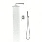 Shower System, Wall Mounted Shower Faucet Set Bathroom with High Pressure 10 Stainless Steel Rain Shower Handheld Shower Set, 2 Way Pressure Balance Shower Kit, Brushed Gold