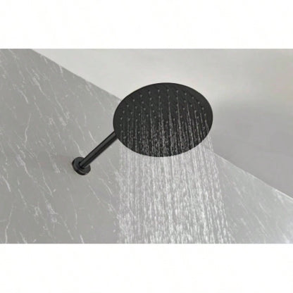 Shower System, Wall Mounted Shower Faucet Set Bathroom with High Pressure 10 Stainless Steel Rain Shower Handheld Shower Set, 2 Way Pressure Balance Shower Kit, Matte Black