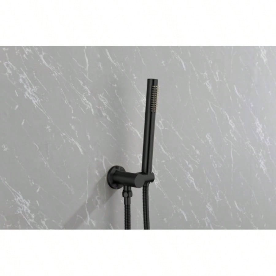 Shower System, Wall Mounted Shower Faucet Set Bathroom with High Pressure 10 Stainless Steel Rain Shower Handheld Shower Set, 2 Way Pressure Balance Shower Kit, Matte Black