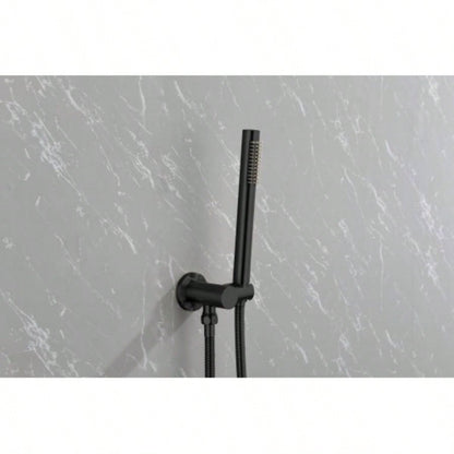 Shower System, Wall Mounted Shower Faucet Set Bathroom with High Pressure 10 Stainless Steel Rain Shower Handheld Shower Set, 2 Way Pressure Balance Shower Kit, Matte Black