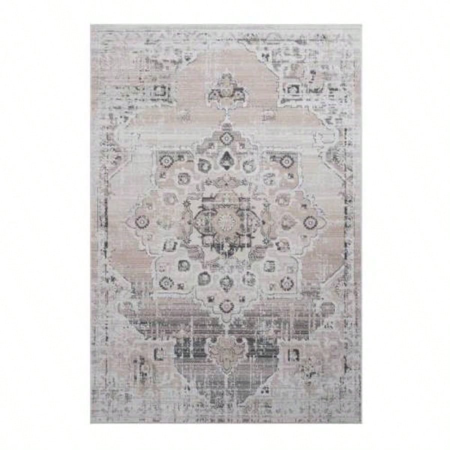 LOOM LUXE 6X9/Beige/Medallion Non - Shedding Living Room Bedroom Dining Home Office Stylish and Stain Resistant Area Rug