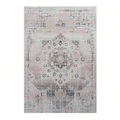 LOOM LUXE 6X9/Beige/Medallion Non - Shedding Living Room Bedroom Dining Home Office Stylish and Stain Resistant Area Rug