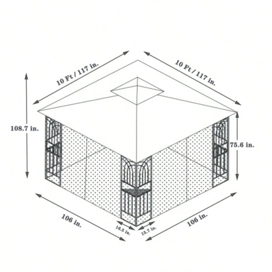 10x10 Outdoor Patio Gazebo Canopy Tent With Ventilated Double Roof And Mosquito netDetachable Mesh Screen On All SidesSuitable Lawn, Garden, Backyard and Deck, Brown Top