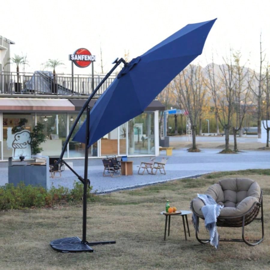10ft LED Offset Hanging Market Patio Navy blueNo Base