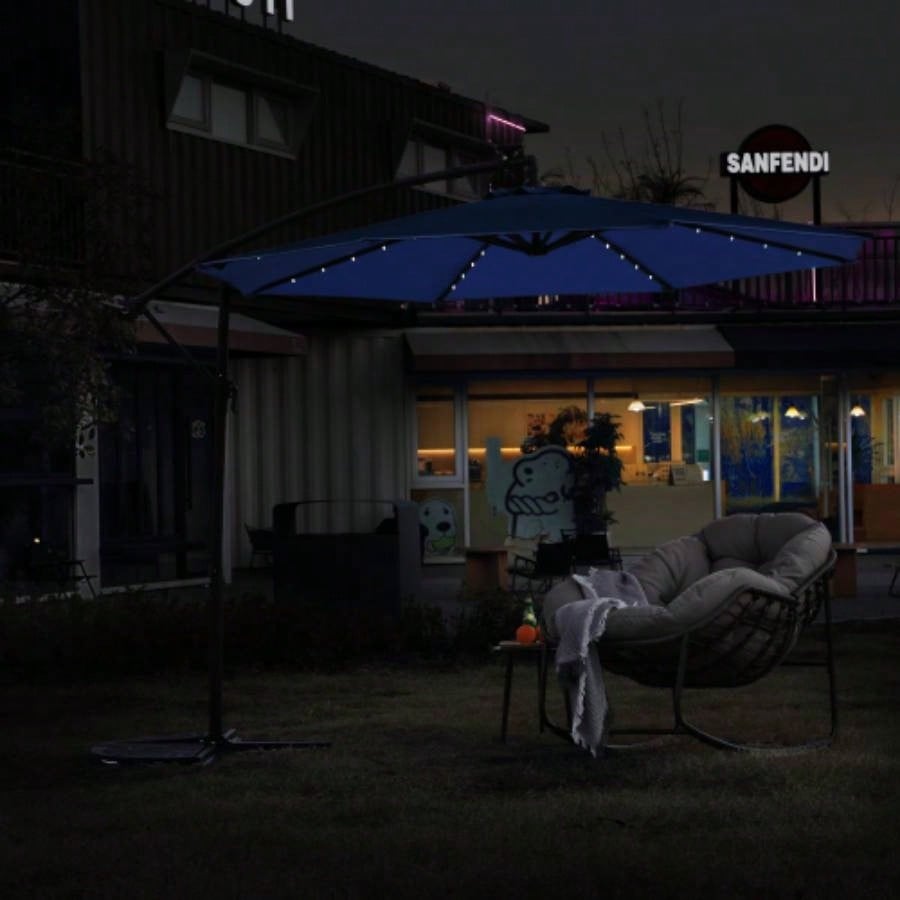 10ft LED Offset Hanging Market Patio Navy blueNo Base