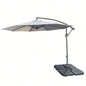 without Plastic base - 10ft Offset Patio - Offset Hanging Cantilever Patio Outdoor Market with Easy Tilt Adjustment and Crank Pool Deck and Garden Gray