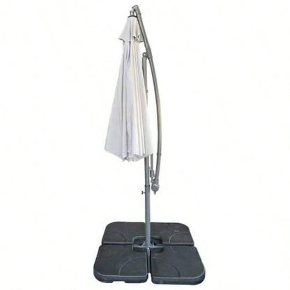 without Plastic base - 10ft Offset Patio - Offset Hanging Cantilever Patio Outdoor Market with Easy Tilt Adjustment and Crank Pool Deck and Garden Gray