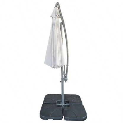without Plastic base - 10ft Offset Patio - Offset Hanging Cantilever Patio Outdoor Market with Easy Tilt Adjustment and Crank Pool Deck and Garden Gray