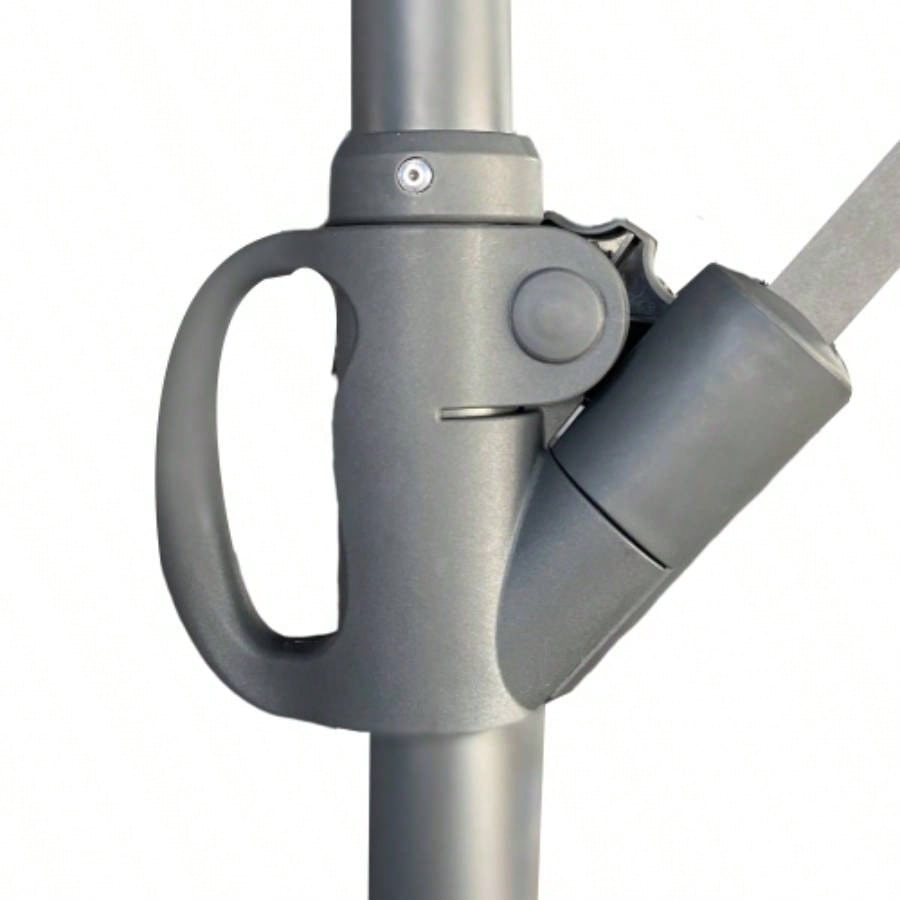without Plastic base - 10ft Offset Patio - Offset Hanging Cantilever Patio Outdoor Market with Easy Tilt Adjustment and Crank Pool Deck and Garden Gray