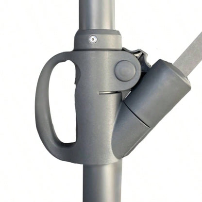 without Plastic base - 10ft Offset Patio - Offset Hanging Cantilever Patio Outdoor Market with Easy Tilt Adjustment and Crank Pool Deck and Garden Gray