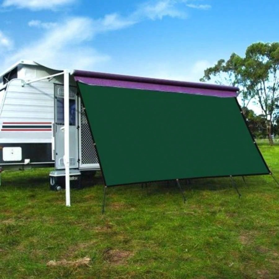 RV Awning Privacy Sunblock Screen Shade Panel Kit, 10ftx16ft, Dark Green