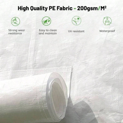 12x16 Gazebo Cover Hardtop Gazebos, Outdoor Universal Winter Gazebo Cover with Sidewalls and Mesh, All Season Waterproof Enclosed Gazebo Cover, White