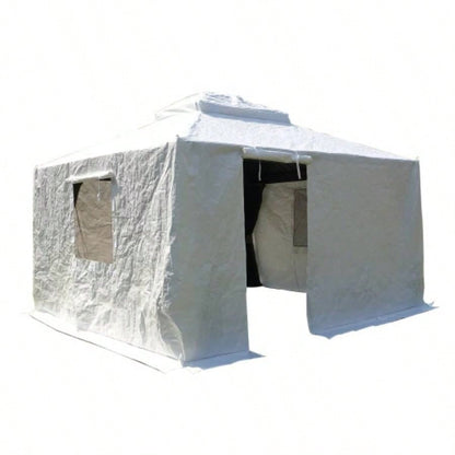 12x16 Gazebo Cover Hardtop Gazebos, Outdoor Universal Winter Gazebo Cover with Sidewalls and Mesh, All Season Waterproof Enclosed Gazebo Cover, White