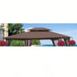 13x10 Ft Patio Double Roof Gazebo Canopy Top Fabric, Brown