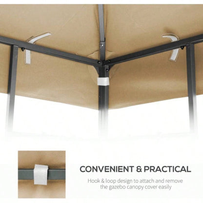 10x10 Ft Outdoor Patio Gazebo Canopy, Double Tiered Gazebo Tent Roof Top Cover OnlyFrame Not Include