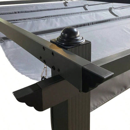 Canopy Top Cover Fabric 13x 10 Ft Outdoor Patio Retractable Pergola - shelter Canopy