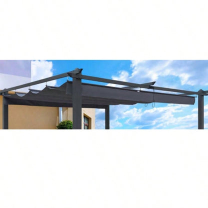Canopy Top Cover Fabric 13x 10 Ft Outdoor Patio Retractable Pergola - shelter Canopy