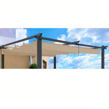 Canopy Top Cover Fabric 13x 10 Ft Outdoor Patio Retractable Pergola - shelter Canopy