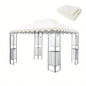 10x10 Ft Outdoor Patio Gazebo Canopy, Double Tiered Gazebo Tent Roof Top Cover Only wavy borderFrame Not IncludeRed