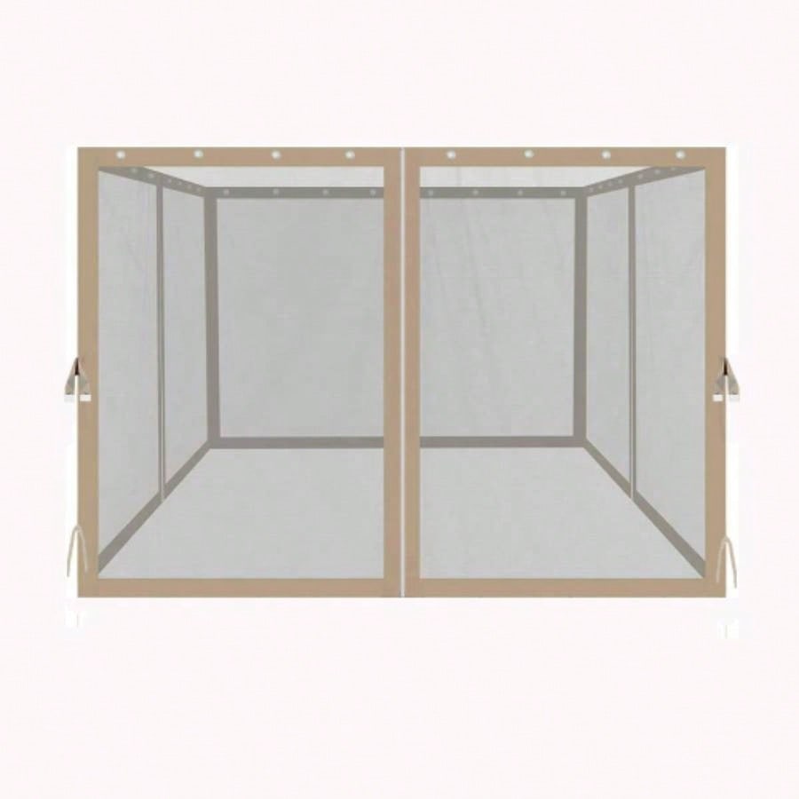 10x10 Ft Gazebo Mosquito Netting with Zippers, 4 - Side Mesh Walls Patio Gazebos