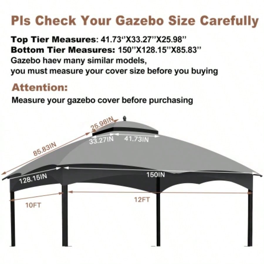 Canopy Top Lowes Allen Roth Heavy Duty Gazebo Roof Gazebo Top with Vent 10X12 Gazebo CoverReplacement Top Only