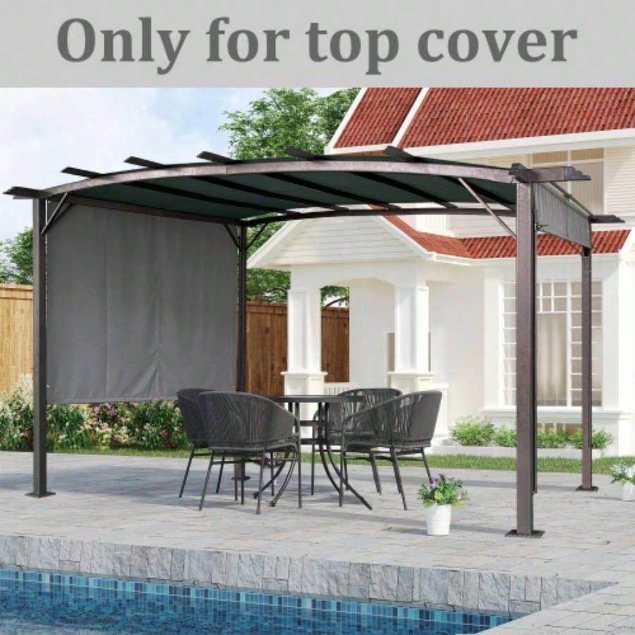 Universal Canopy Cover 12x9 Ft Curved Outdoor Pergola Structure -