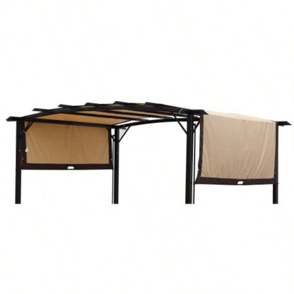 Universal Canopy Cover 12x9 Ft Curved Outdoor Pergola Structure -