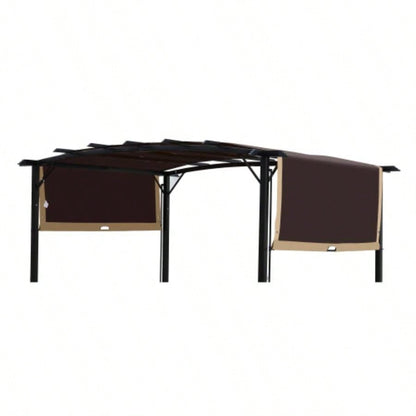 Universal Canopy Cover 12x9 Ft Curved Outdoor Pergola Structure -