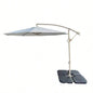 without Plastic base - 10ft Offset Patio - Offset Hanging Cantilever Patio Outdoor Market with Easy Tilt Adjustment and Crank Pool Deck and Garden TOP Colour Beige